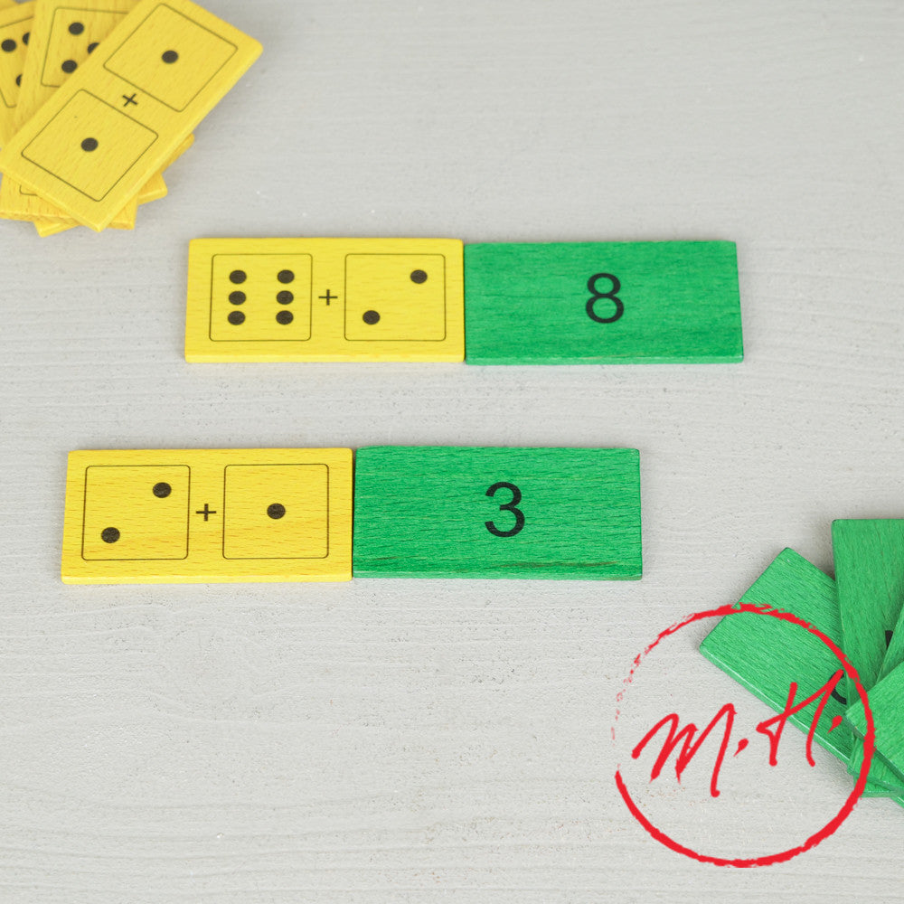 Jeu de dominos mathématique en bois