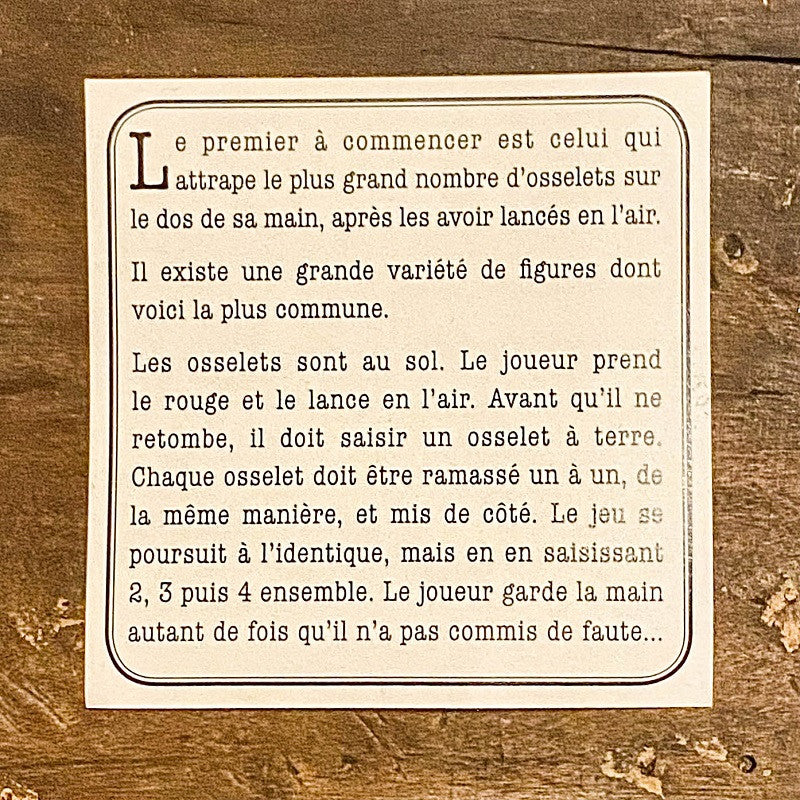 Jeu des osselets Maison Empereur