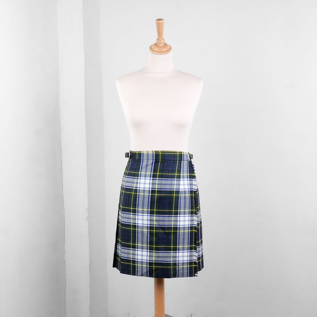 Tartan plaid pattern detail on wool kilt