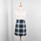Tartan plaid pattern detail on wool kilt