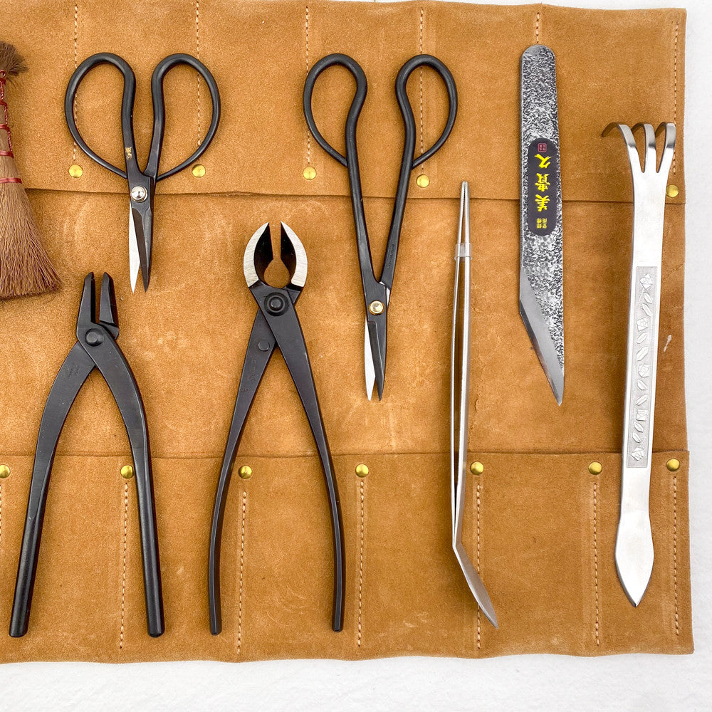 Kit pour Bonsaï - 10 outils et sacoche cuir