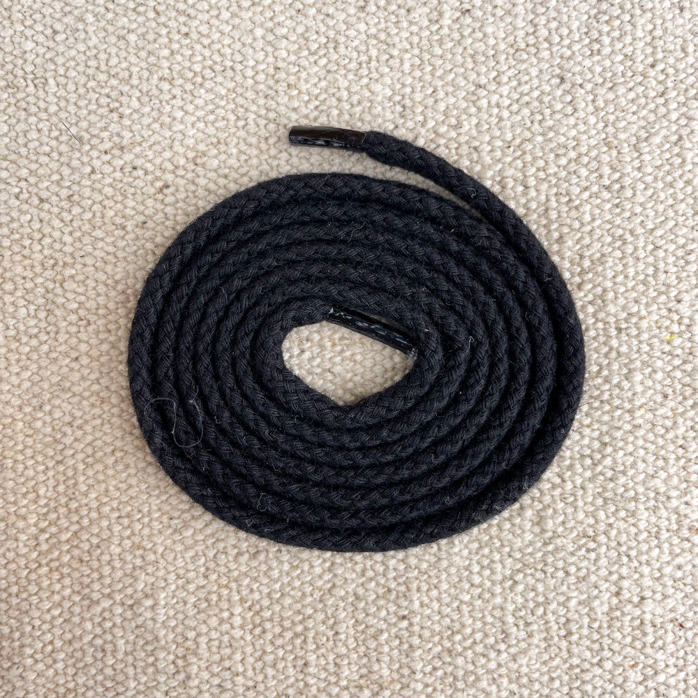 Lacets noirs Cordelet 100% coton saphir