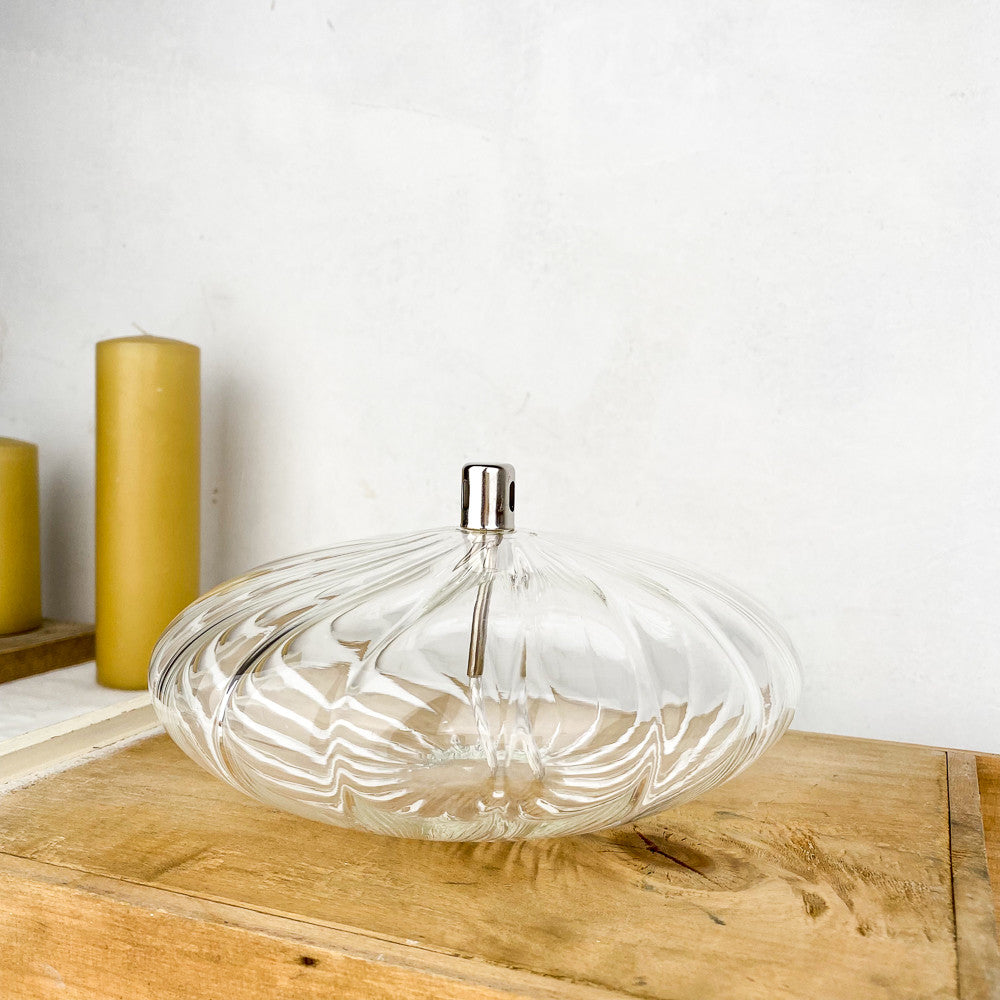 Lampe à huile ellipse striée