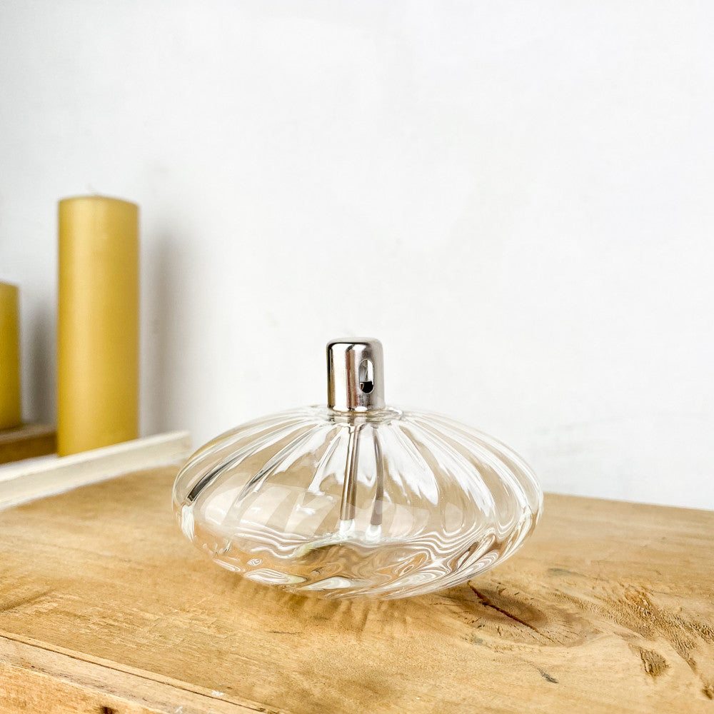 Lampe à huile ellipse striée
