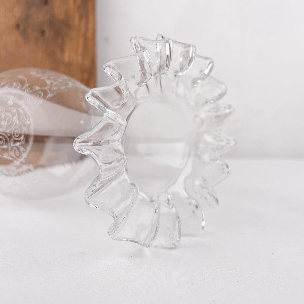 lampe à pétrole verre collerette