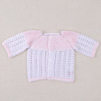Layette blanche et rose en coton