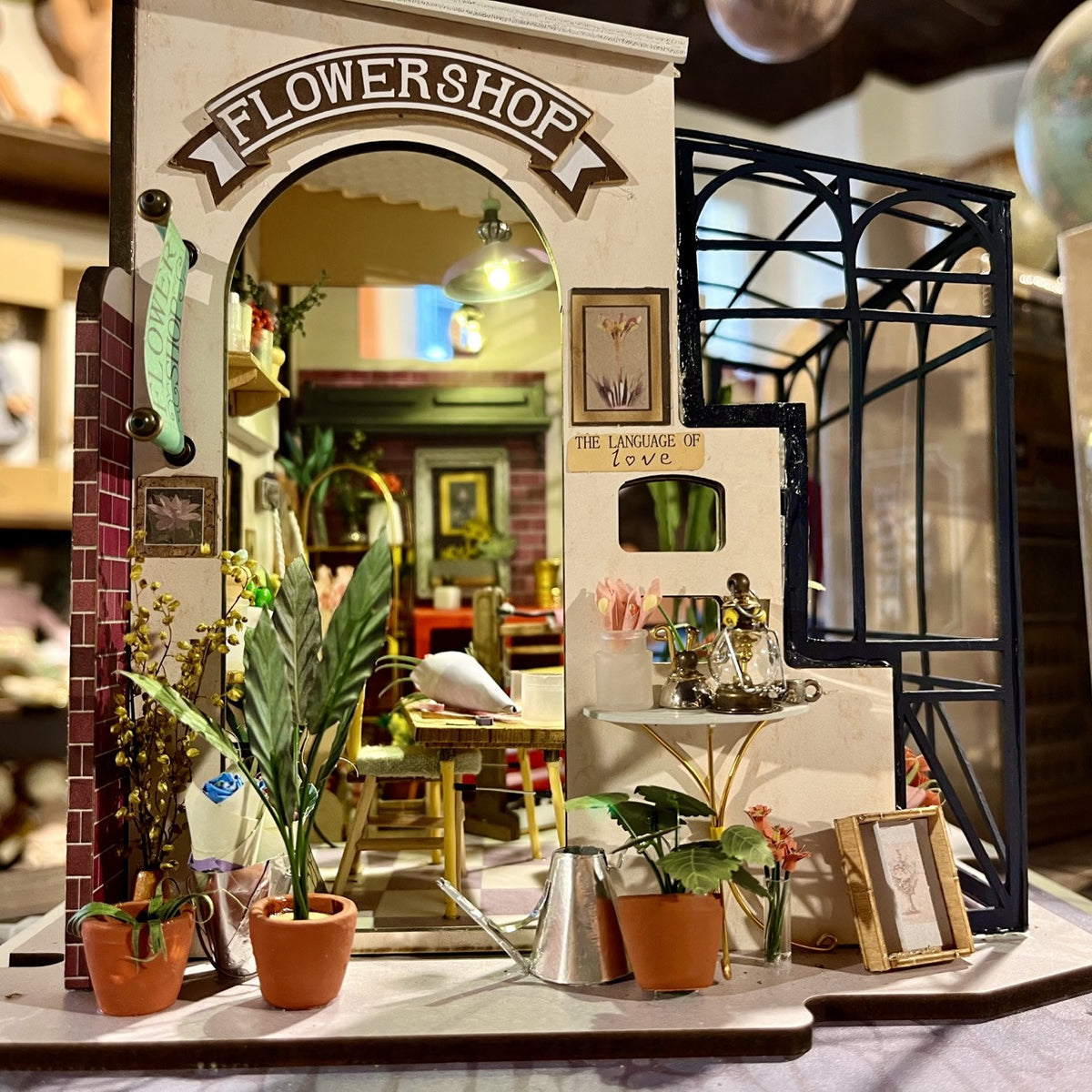 Magasin de fleurs miniature à monter