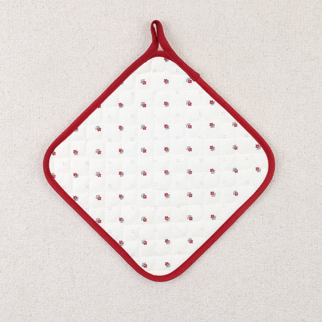 Manique carrée calisson rouge