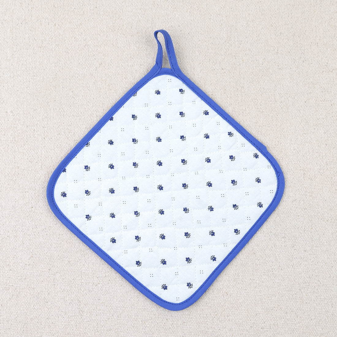 Manique carrée calisson bleu