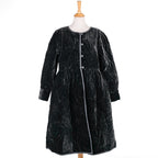 Manteau long réversible en velours noir
