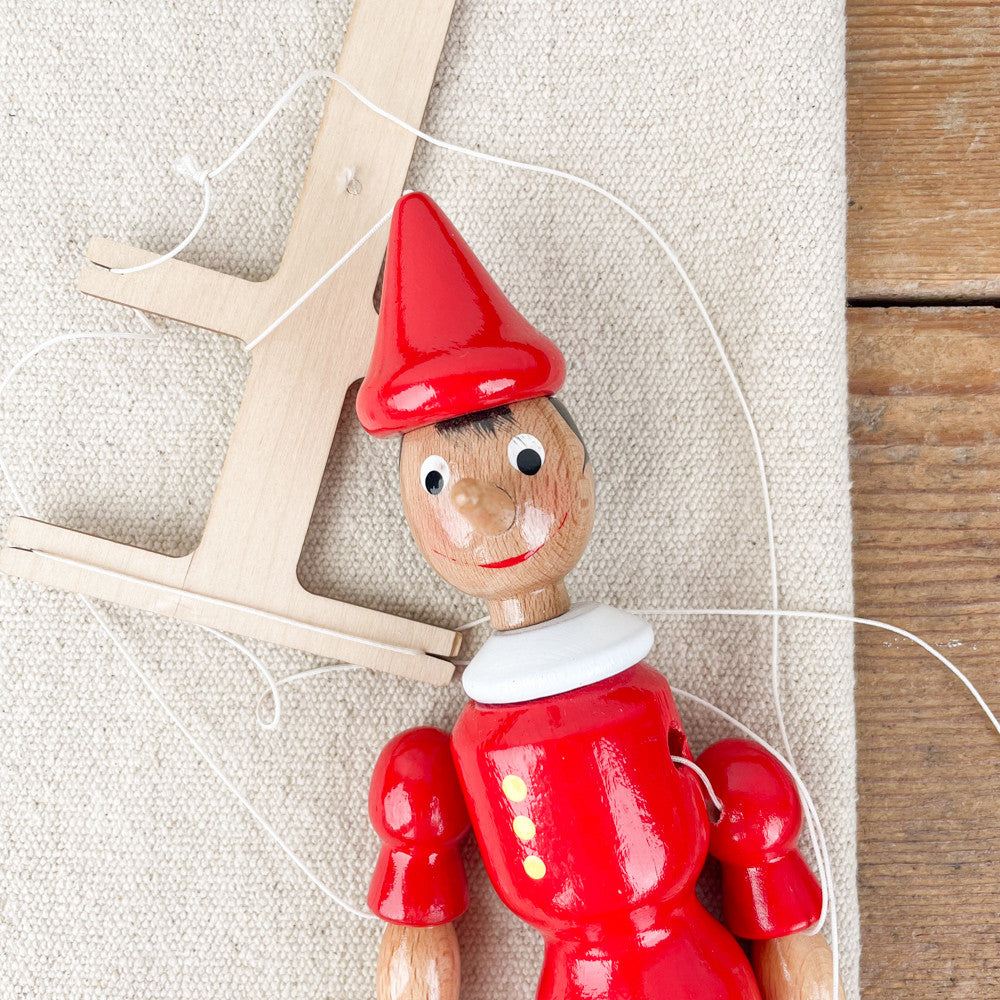 Marionnette Pinocchio en bois peint