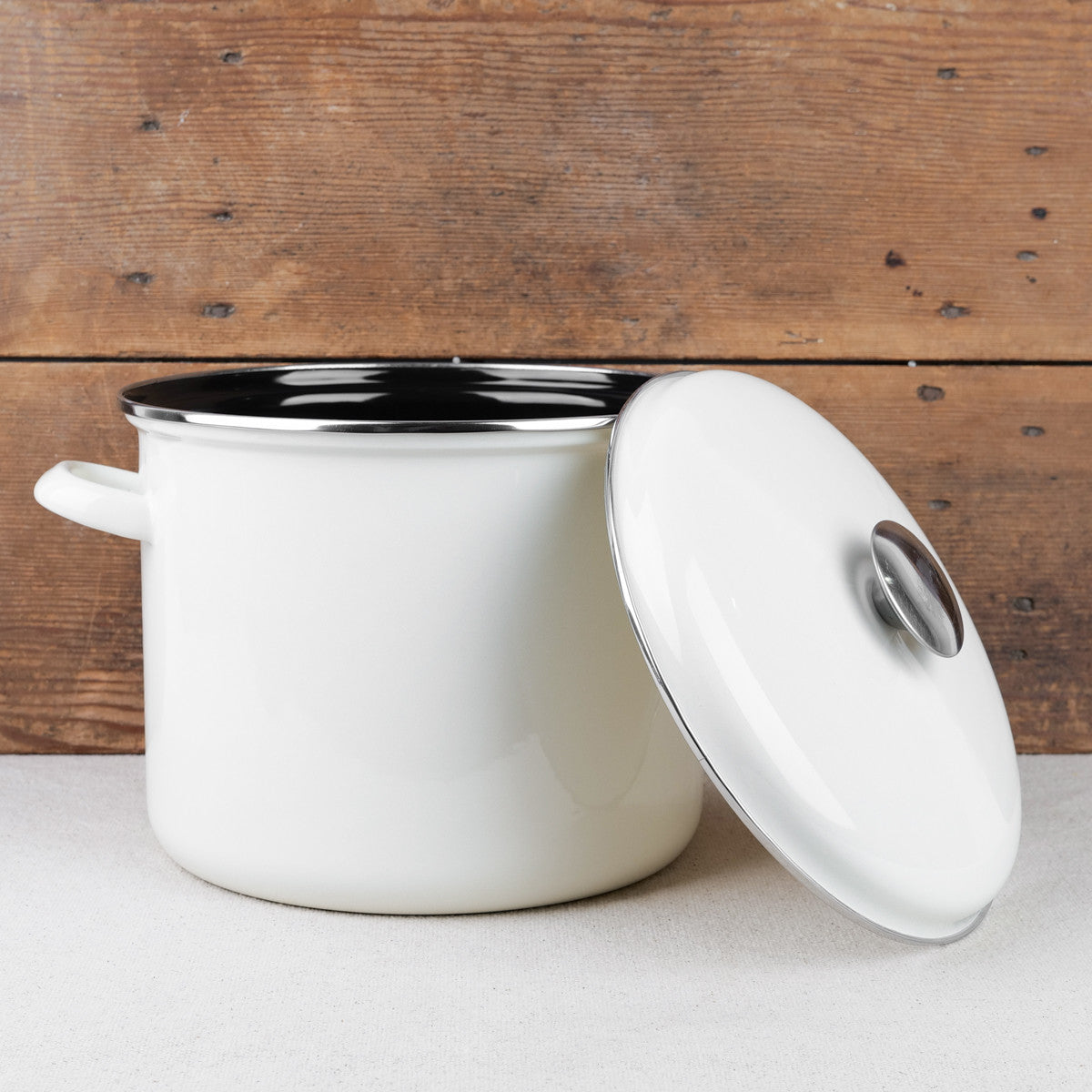 Marmite traiteur  émail blanc Ø26cm 8L Baumalu