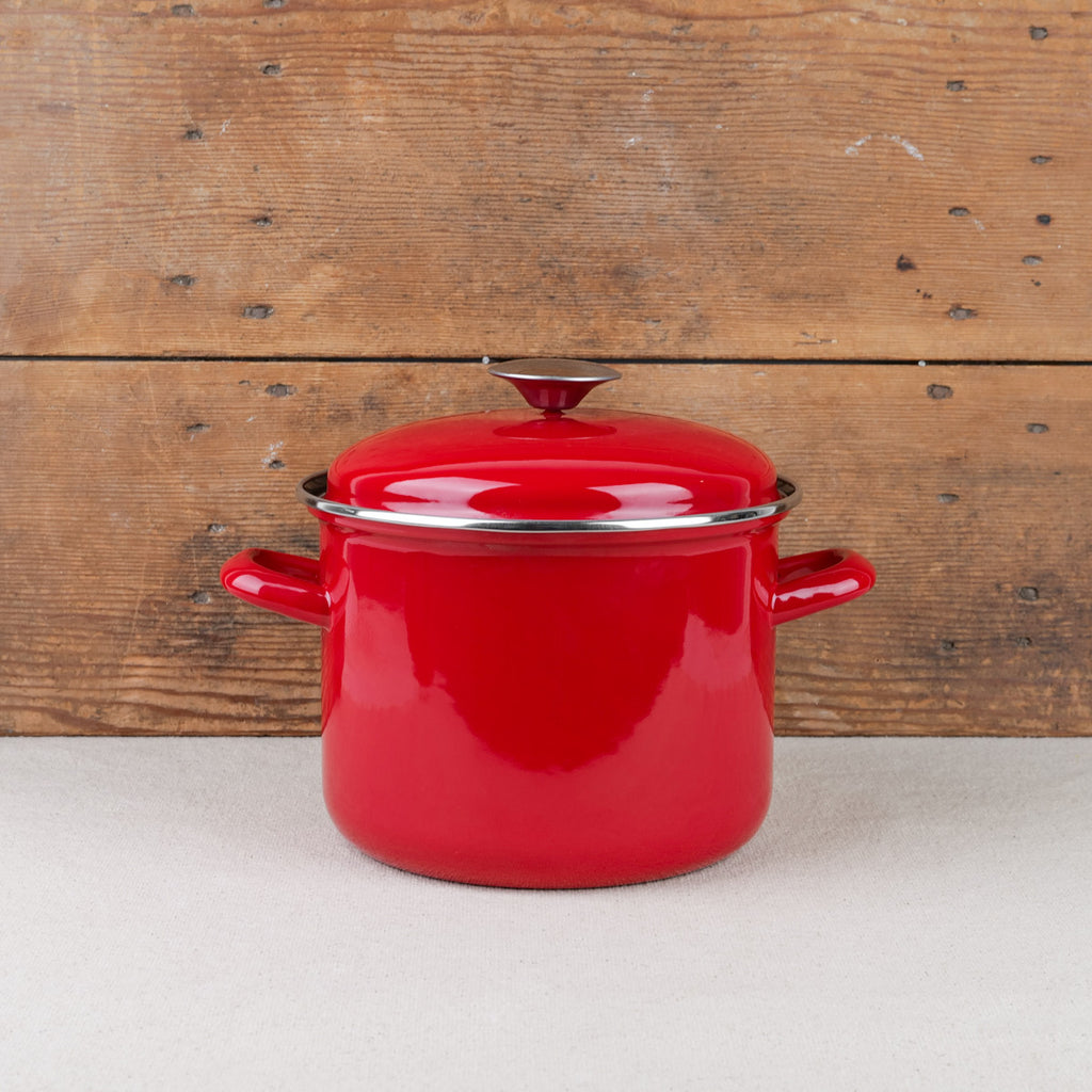 Marmite traiteur émaillée rouge  Ø22cm 4L Baumalu