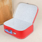 Mini valise en carton rouge pour enfant