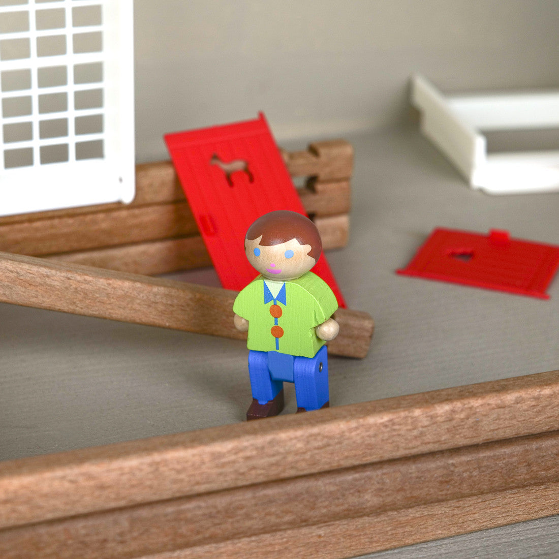jeu de construction chalet en bois