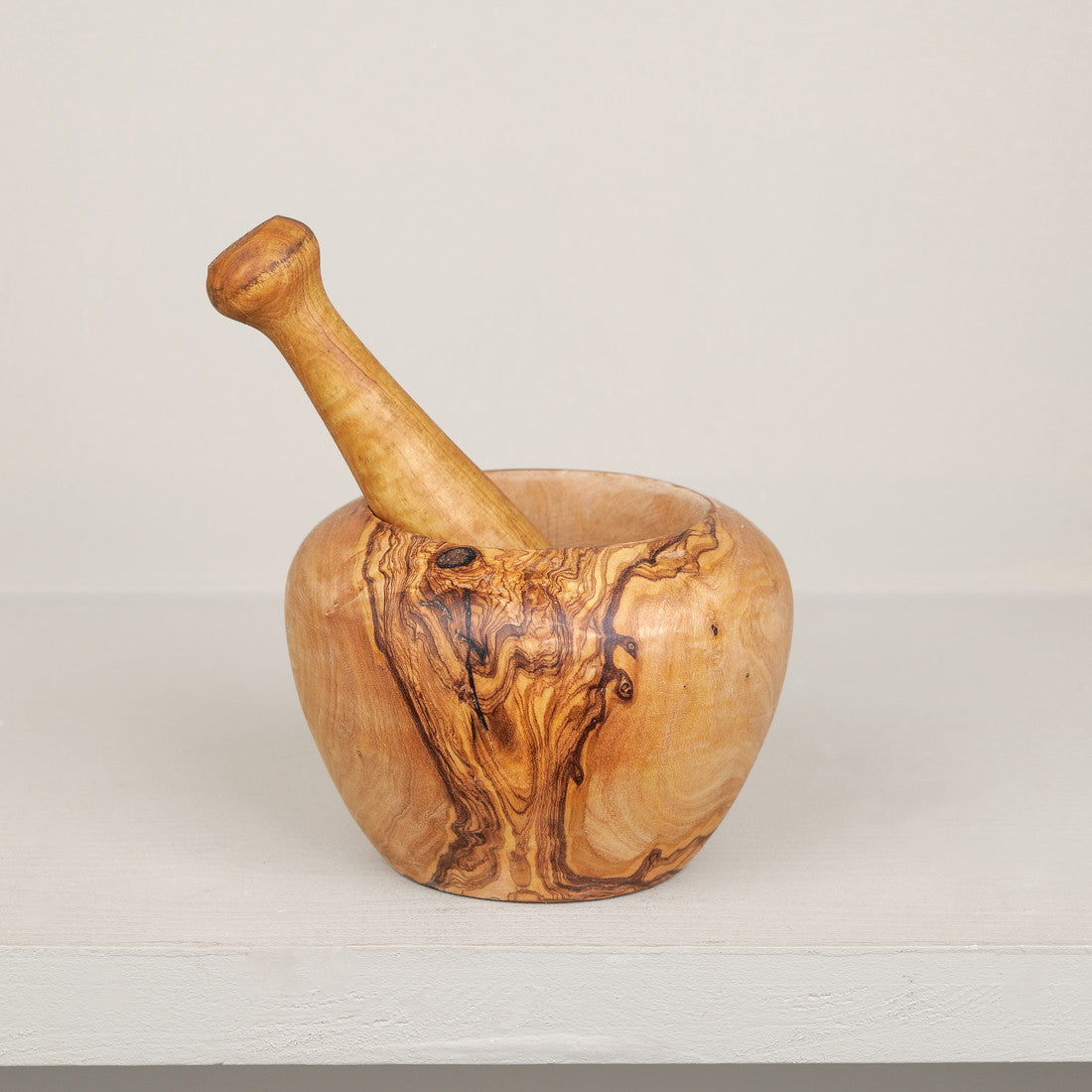 Mortier en bois d'olivier