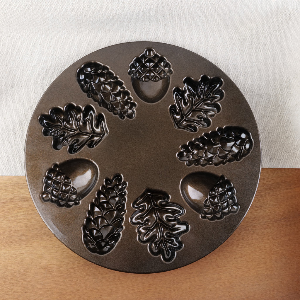 pinecone shaped individual cakes autumn baking Nordic Ware pan