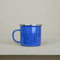 Blue enamel camping mug