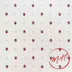 Nappe calisson ronde blanc-rouge