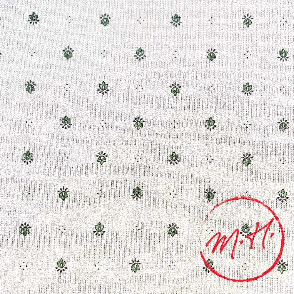 Nappe calisson ronde blanc-vert