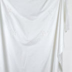 Nappe en coton blanche brodée