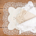 Napperon dentelle et lin