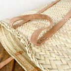 Panier à provisions anses en cuir