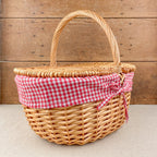Panier motif Vichy rouge