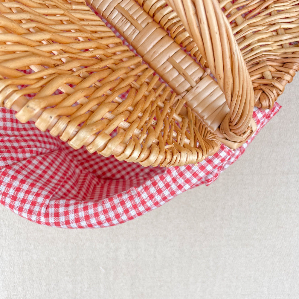 Panier motif Vichy rouge