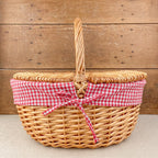 Panier motif Vichy rouge