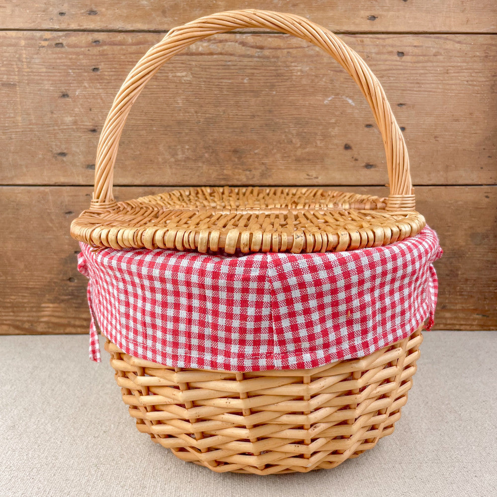 Panier motif Vichy rouge