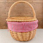 Panier motif Vichy rouge