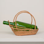 Panier verseur à vin en paille tressée
