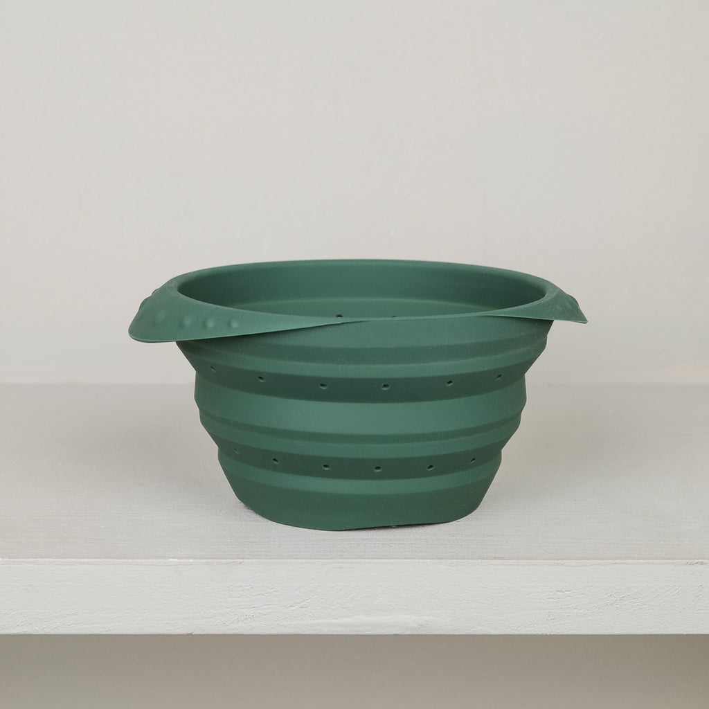Passoire rétractable en silicone vert, rétractable pour camping ou cuisine
