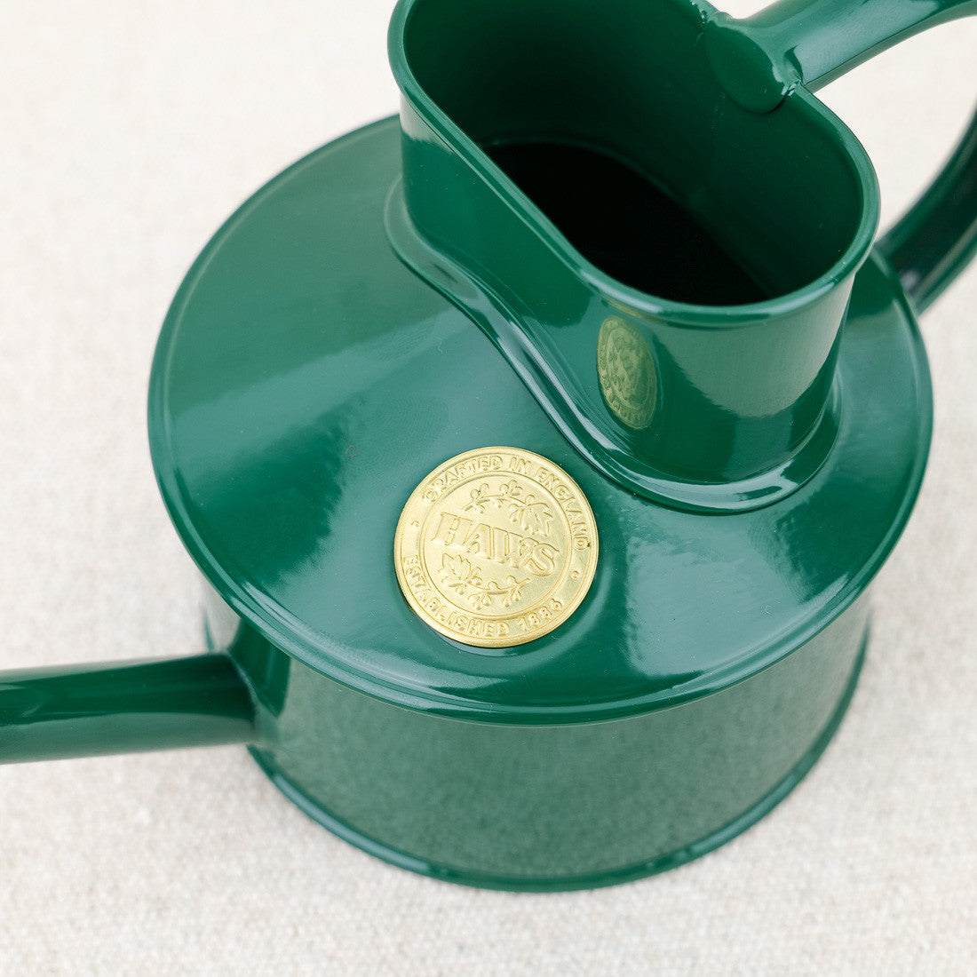 Petit arrosoir en métal émaillé vert 0,5 L