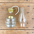 Petite lampe à pétrole verre et laiton
