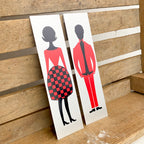 Pictogramme toilettes rouge & noir
