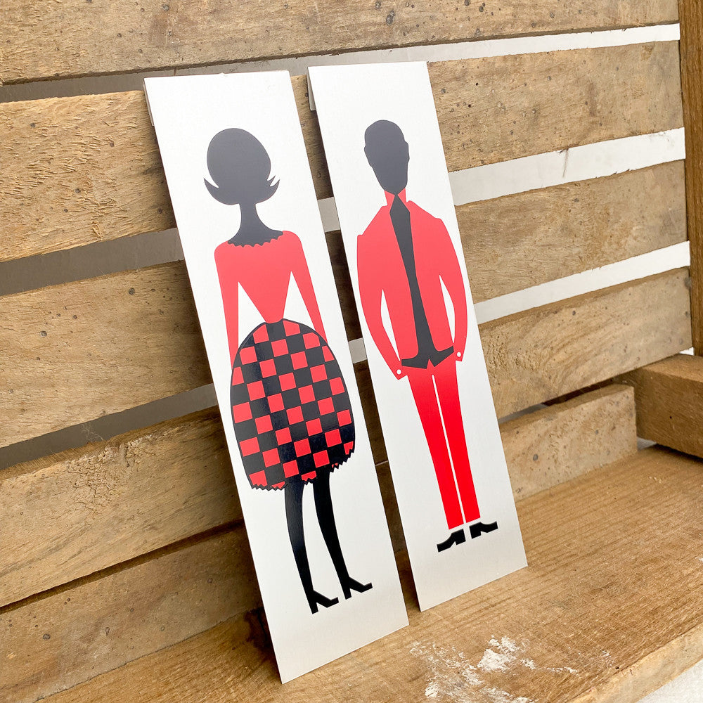 Pictogramme toilettes rouge & noir