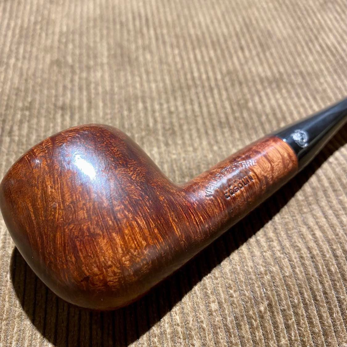 Pipe demi flammée cirée marron