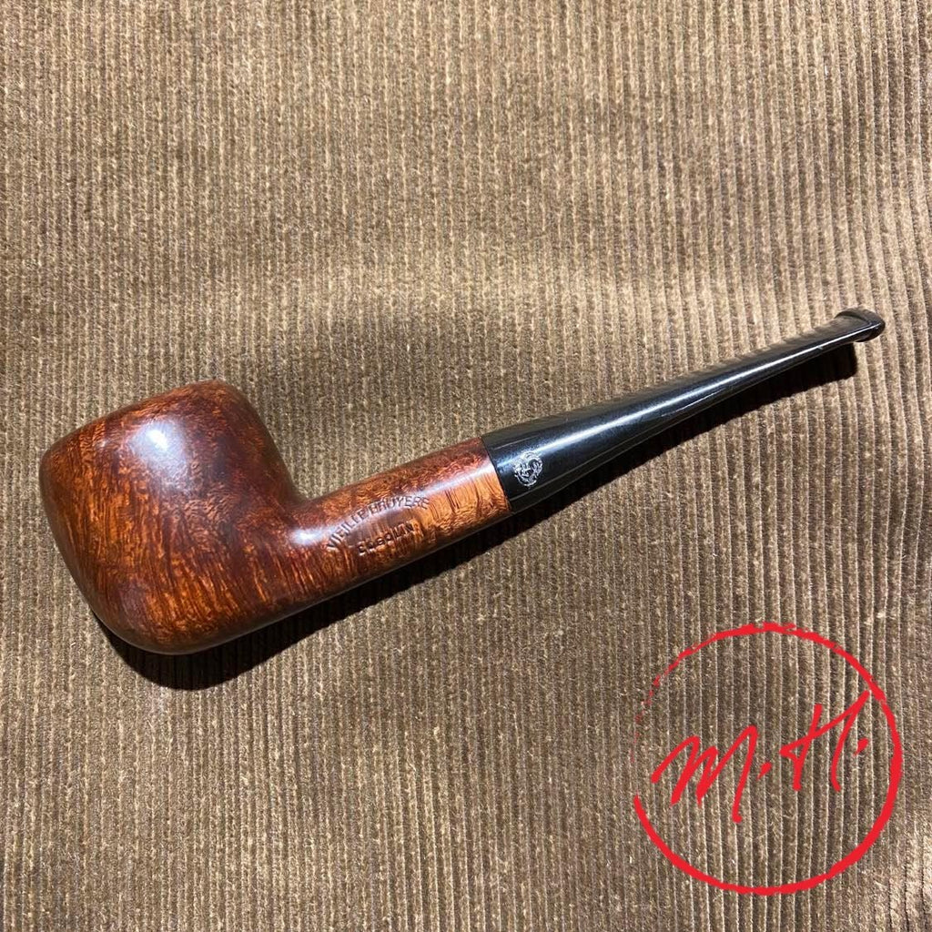 Pipe demi flammée cirée marron