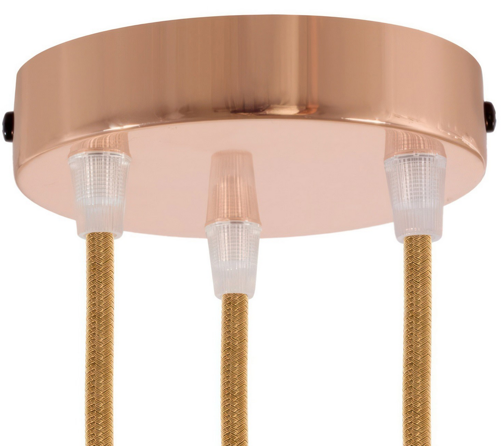 Plafonnier 3 sorties en acier Ø12 cm
