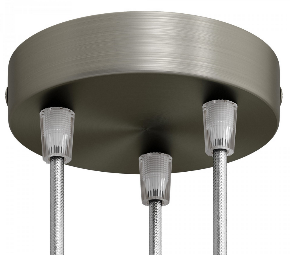 Plafonnier 3 sorties en acier Ø12 cm