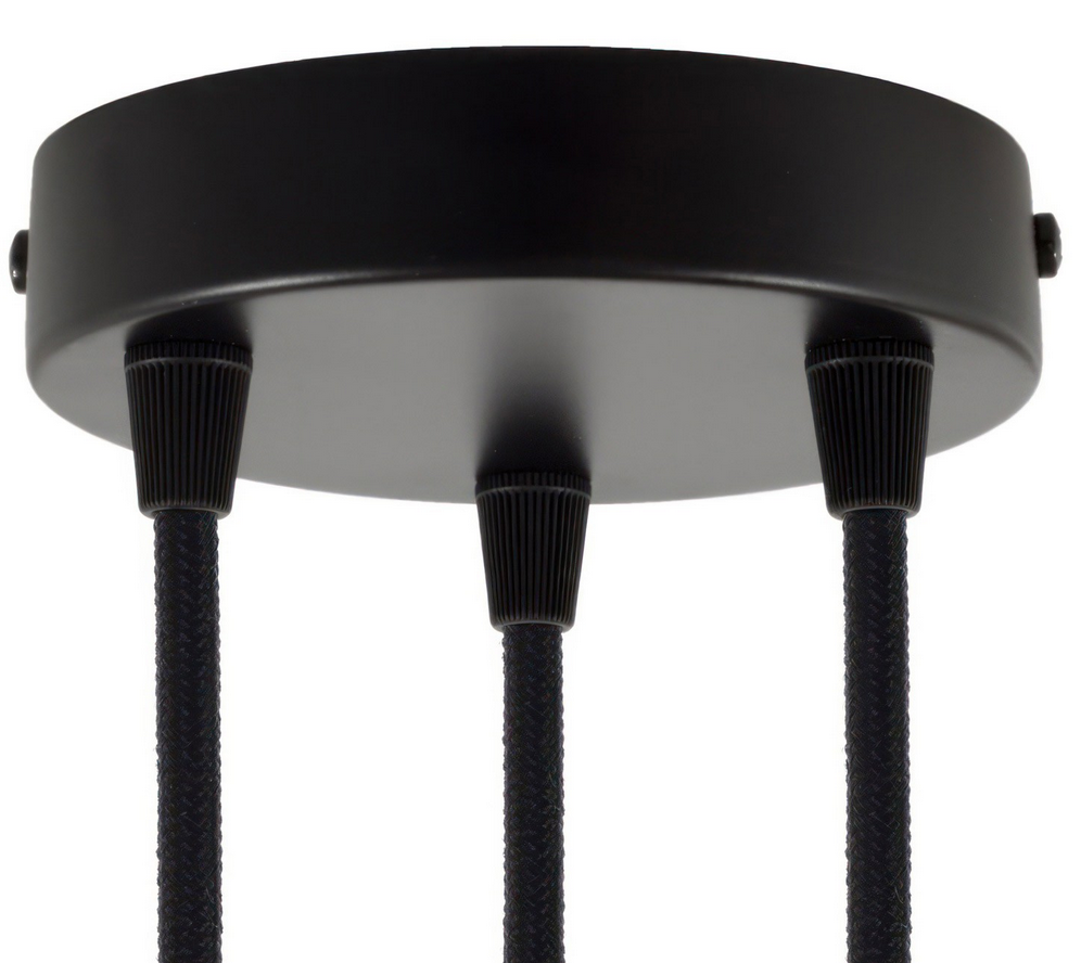 Plafonnier 3 sorties en acier Ø12 cm