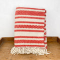 Plaid en laine rayé rouge 150x200cm