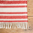 Plaid en laine rayé rouge 150x200cm