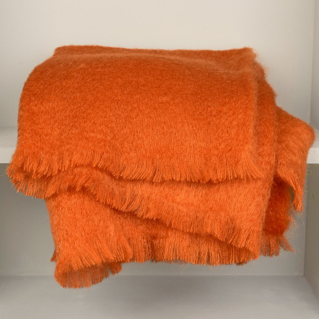 Plaid en mohair 140 x180 cm paprika