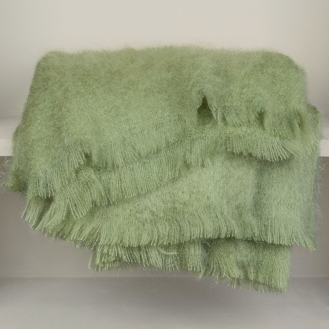 Plaid en mohair 140 x180 cm olive