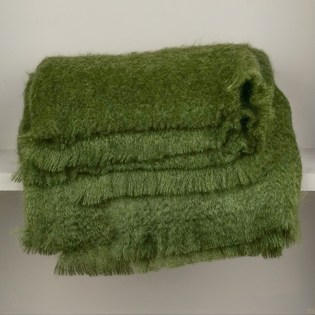 Plaid en mohair 140 x180 cm kaki