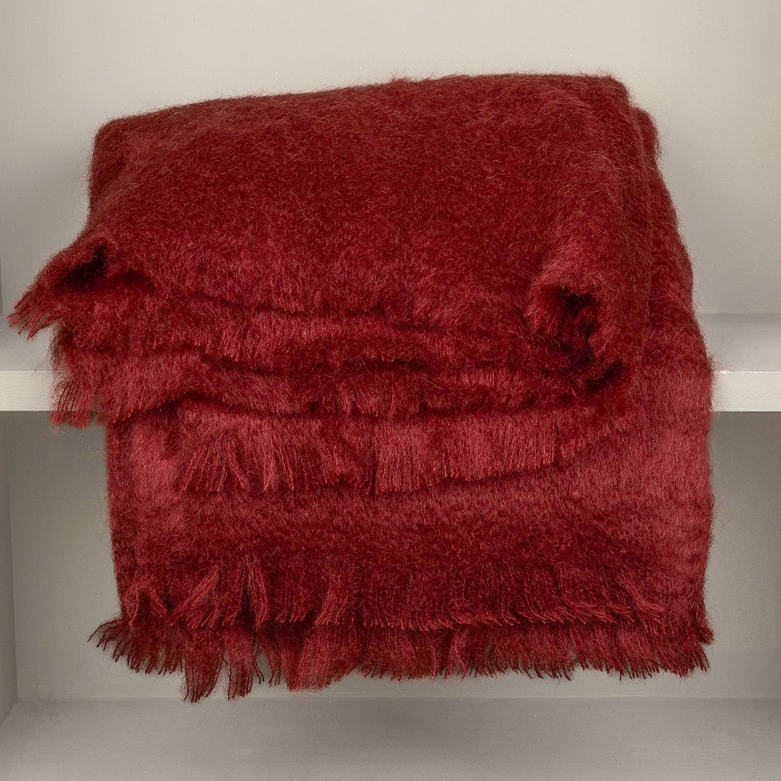 Plaid en mohair 140 x180 cm grenat