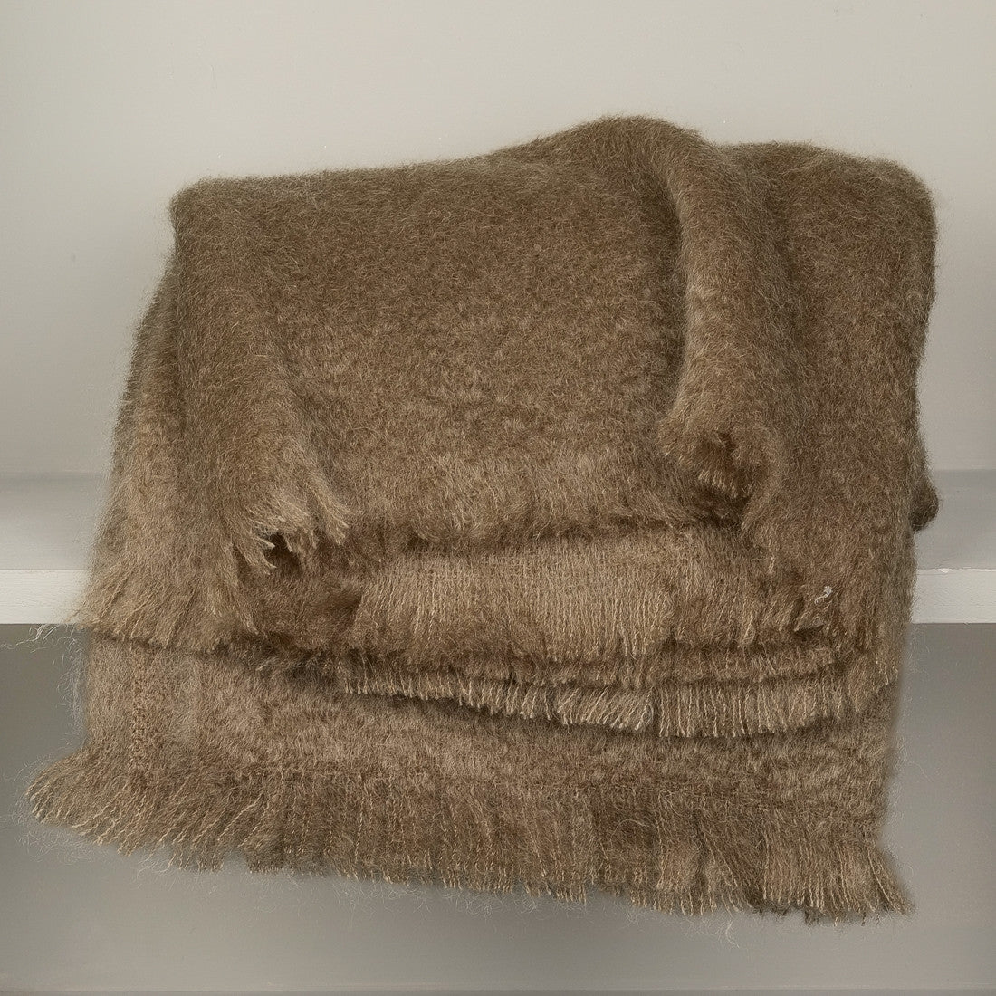 Plaid en mohair 140 x180 cm moka